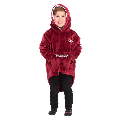 Snuggs Kids Blanket Hoodie Dark Red عربية فول